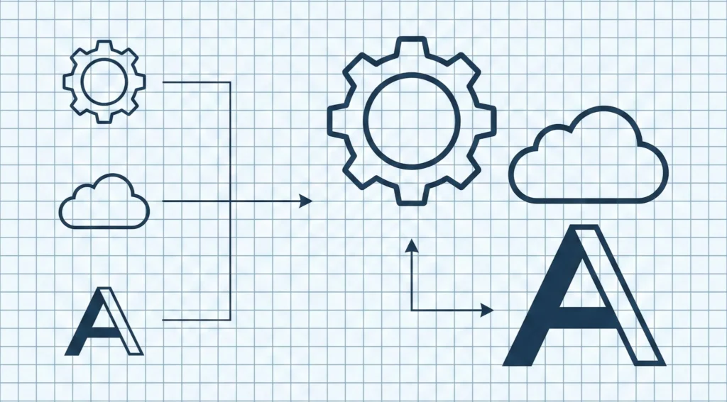 Illustration showing SVG icons staying sharp at different sizes.