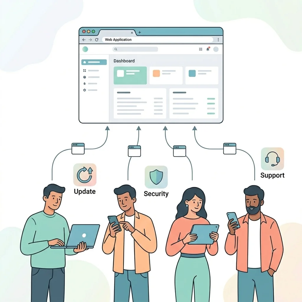 Users accessing a SaaS application from multiple devices